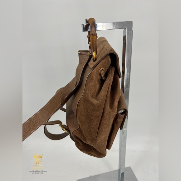 Gucci bamboo suede leather backpack main image 14